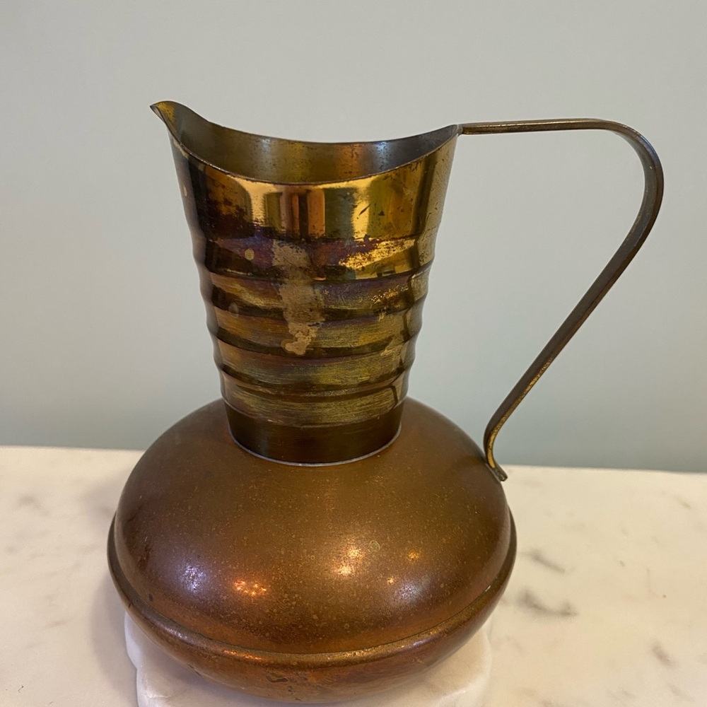Daalderop Tiel Vintage Brass And Copper Jug With Handle Made In Holland - Picture 4 of 11